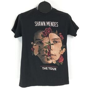 Shawn Mendes The Tour T-shirt Adult Small Black Short Sleeve Crew Neck Cotton